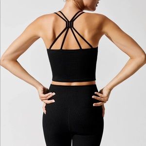 Carbon38 Ribbed Cami Bra Black